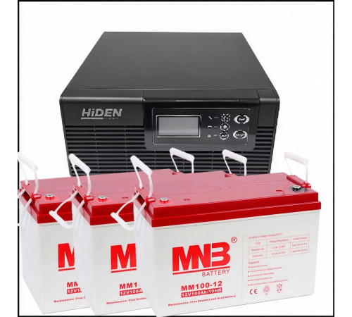 Комплект ИБП Hiden Control HPS20-1012+ 100 Ач 3 шт.  АКБ  (на 8 часов автономии) 