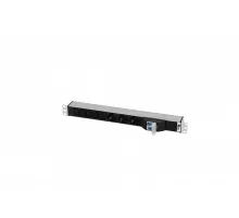 Блок розеток Rem-32 с авт., 3 Sсhuko, 5 IEC 60320 C13, 32А, алюм., 19", колодка