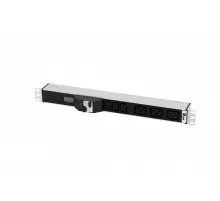 Блок розеток Rem-32 с авт., и амп., 3 IEC 60320 C13, 3 IEC 60320 C19, 32А, алюм., 19", колодка