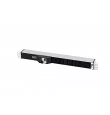 Блок розеток Rem-32 с авт., и амп., 3 IEC 60320 C13, 3 IEC 60320 C19, 32А, алюм., 19", колодка