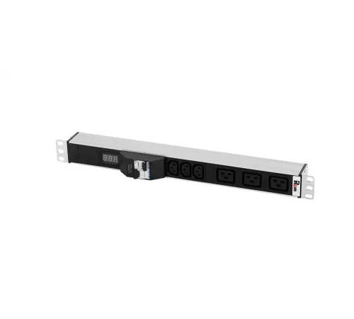 Блок розеток Rem-32 с авт., и амп., 3 IEC 60320 C13, 3 IEC 60320 C19, 32А, алюм., 19", колодка