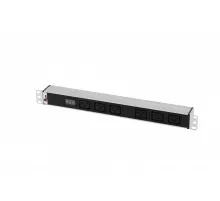 Блок розеток Rem-32 с амп., 6 IEC 60320 C19, 32А, алюм., 19", колодка