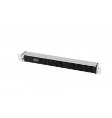 Блок розеток Rem-32 с амп., 6 IEC 60320 C19, 32А, алюм., 19", колодка