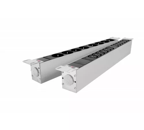 Блок розеток Rem-32 с инд., 12 IEC 60320 C13, 32А, алюм., 19", колодка