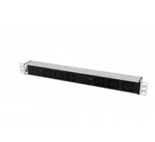 Блок розеток Rem-32 с инд., 6 IEC 60320 C19, 32А, алюм., 19", колодка