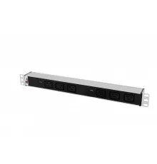 Блок розеток Rem-32 с инд., 6 IEC 60320 C19, 32А, алюм., 19", колодка