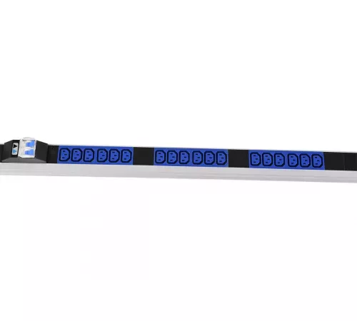 Верт блок розеток Rem-32, 1 фаза 32A, 2 авт, инд, 36 C13, 1420 мм, вх IEC 309, шнур 3 м