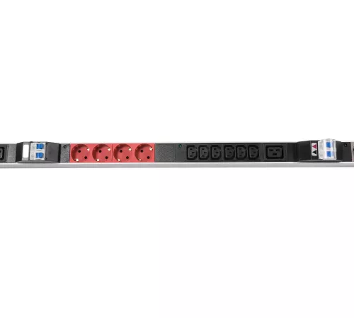 Верт блок розеток Rem-3x32, 3 фазы 32A, 6 авт, инд, 12 S, 18 C13, 3 C19, 1820мм, вх IEC 309, шнур 3м