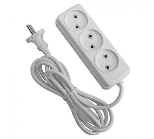 Удлинитель бытовой GLANZEN 3 гн. ПВС 2х1 EU-02-030N