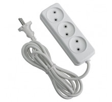 Удлинитель бытовой GLANZEN 3 гн. ПВС 2х1 EU-03-030N