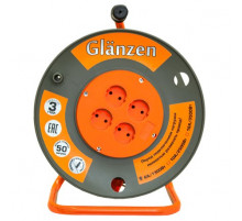 Удлинитель силовой на катушке GLANZEN 4 гн. ПВС 2х1,5 EB-50-006