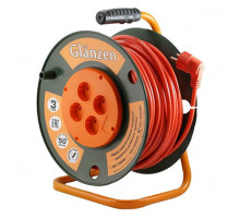 Удлинитель силовой на катушке GLANZEN 4 гн. ПВС 2х2,5 EB-50-008