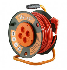 Удлинитель силовой на катушке GLANZEN 4 гн. ПВС 2х2,5 EB-50-008