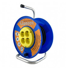 Удлинитель силовой на катушке GLANZEN 4 гн. ПВС 3х0,75 арт. EB-20-018