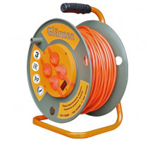 Удлинитель силовой на катушке GLANZEN 4 гн. ПВС 3х1,5 IP44 ЕВ-50-007