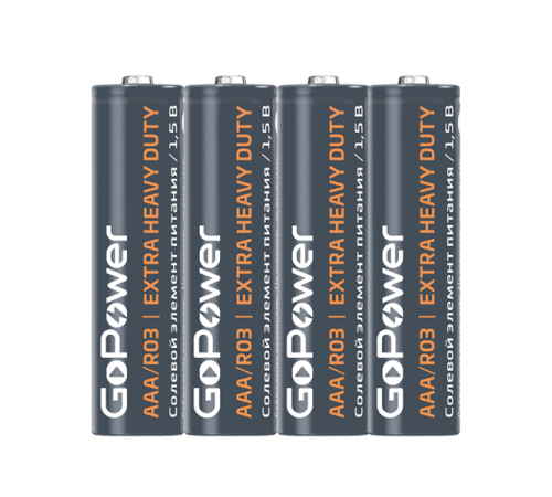 GoPower R03 AAA Shrink 4 Heavy Duty 1.5V 00-00015593 Батарейка AAA