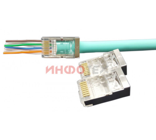 Hyperline PLEZ-8P8C-U-C6-SH Разъем легкой оконцовки