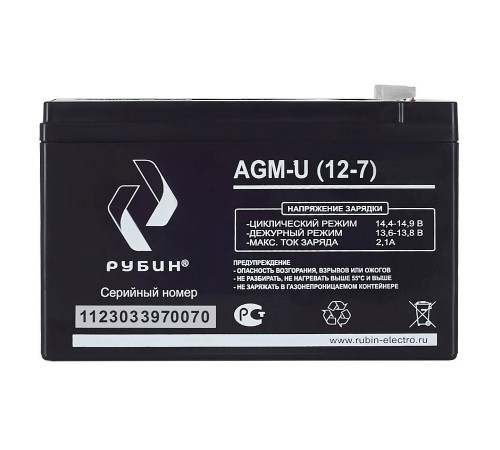 Рубин AGM-U (12-7) Аккумуляторная батарея РЭ-АКБ1207