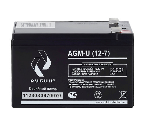 Рубин AGM-U (12-7) Аккумуляторная батарея РЭ-АКБ1207