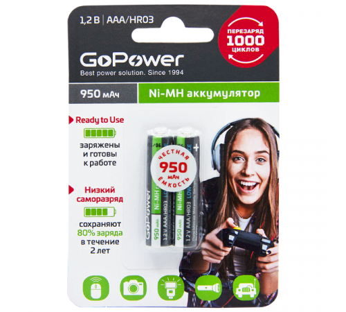 GoPower HR03 00-00018321 Аккумулятор предзаряженный