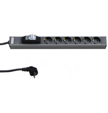 Hyperline SHT19-6SH-B-2.5EU Блок розеток