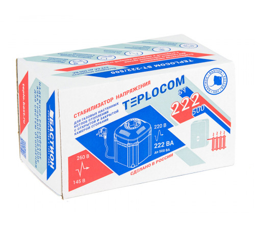 Бастион TEPLOCOM ST-222/500 стабилизатор напряжения для котла