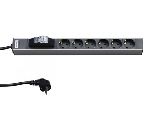 Hyperline SHT19-6SH-B-2.5EU Блок розеток