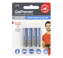 GoPower LR03 AAA BL4 Alkaline 1.5V 00-00015602 Батарейка AAA