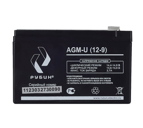 Рубин AGM-U (12-9) Аккумуляторная батарея РЭ-АКБ1209