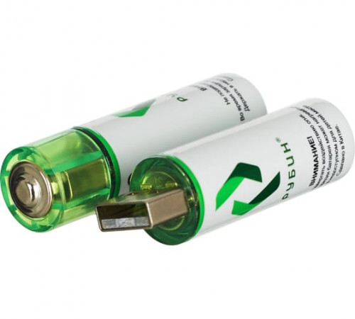 РУБИН LI-ION АА 1,5 В (1800mWh USB Magnetic) 2шт Аккумуляторные батарейки РЭ-АА1800/1