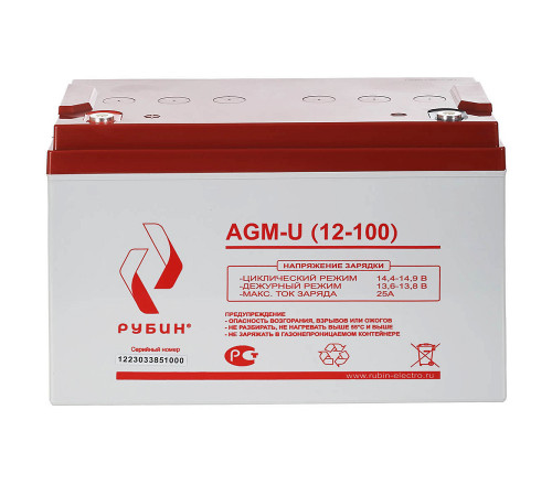 Рубин AGM-U (12-100) Аккумуляторная батарея РЭ-АКБ12100