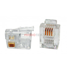 Hyperline PLUG-6P4C-P-C2-100 Коннектор