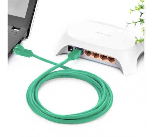 Greenconnect RJ45(m) - RJ45(m) Cat. 5e U/UTP PVC 0.3м зелёный