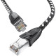 Greenconnect RJ45(m) - RJ45(m) Cat. 6 UTP нейлон 5.0м чёрно-белый