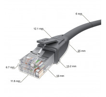 Greenconnect RJ45(m) - RJ45(m) Cat.6 UTP  2м серый