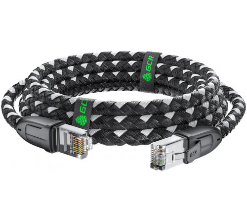 Greenconnect RJ45(m) - RJ45(m) Cat.6 3м черно-белый