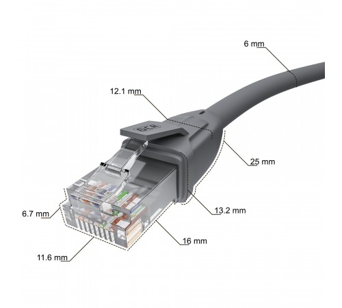 Greenconnect RJ45(m) - RJ45(m) Cat. 6 U/UTP PVC 0.2м