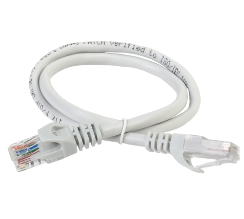 ITK RJ45(m) - RJ45(m) Cat. 6A U/UTP LSZH 3м серый