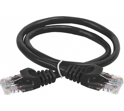 ITK RJ45(m) - RJ45(m) Cat. 5e U/UTP LSZH 0.5м чёрный