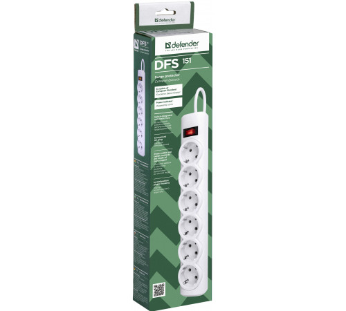 Defender DFS 151 (1.8 м, 6 розеток)