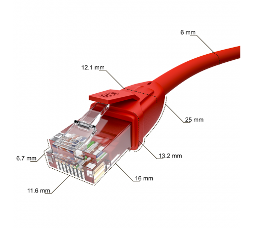 Greenconnect RJ45(m) - RJ45(m) Cat. 6 U/UTP PVC 5м