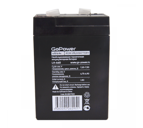 GoPower LA-660 (6V / 6Ah)