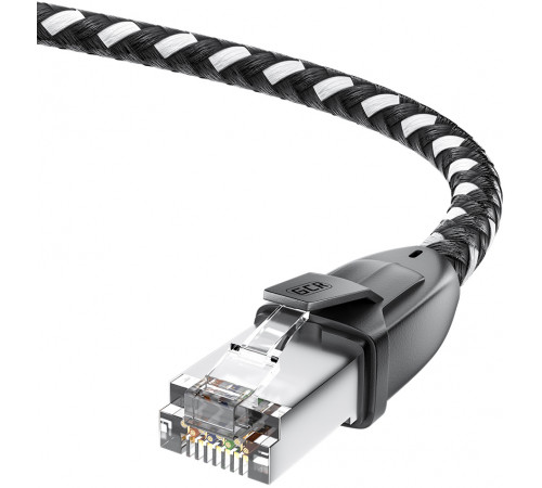Greenconnect RJ45(m) - RJ45(m) Cat. 6 1м черно-белый