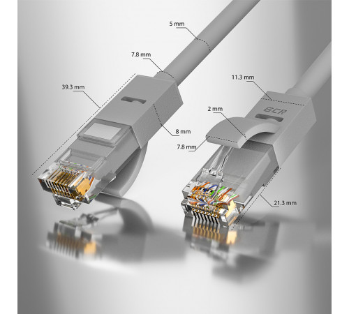 Greenconnect RJ45(m) - RJ45(m) Cat. 5e UTP  13м серый