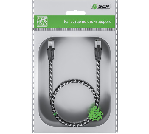 Greenconnect RJ45(m) - RJ45(m) Cat. 6 1м черно-белый